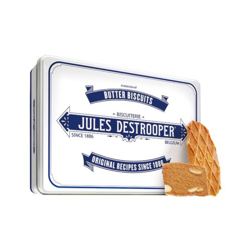 Bánh quy Jules Destrooper Butter Crisps (Bánh quy bơ giòn) hộp thiếc Tin Retro 350g